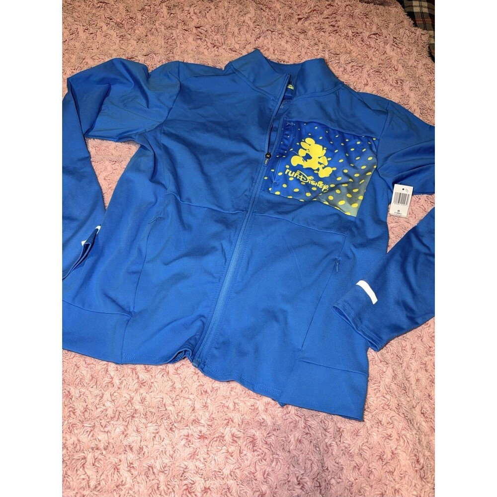 run disney jacket womens XS Blue Race Running Every Mile Is Magic Yellow NWT